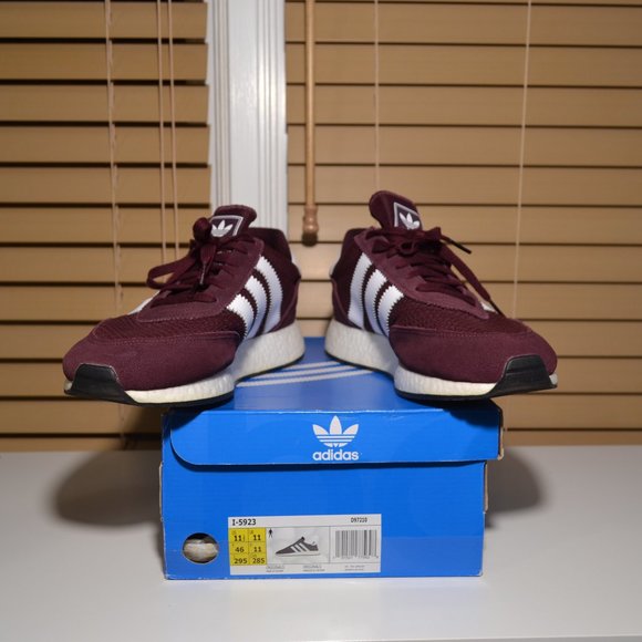 Mens Adidas I-5923 Maroon Boost Sneakers D97210 Size US 11.5 - Picture 4 of 11
